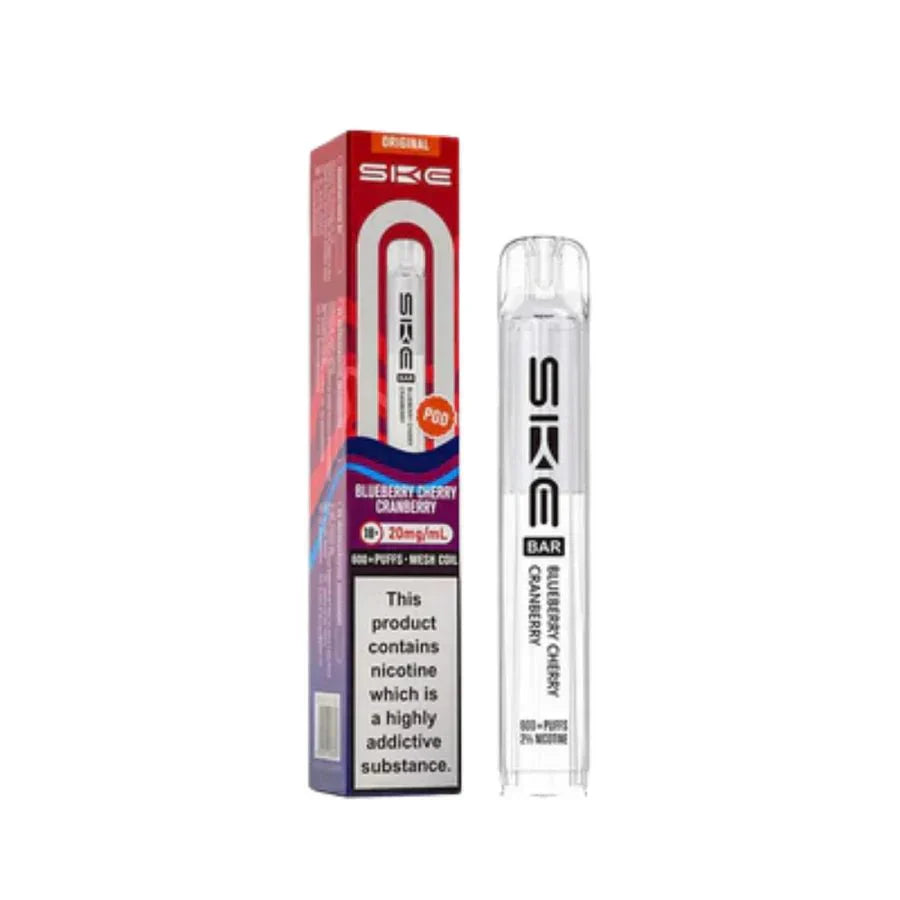 SKE Bar 600 Prefilled Pod box of 10 in Blueberry Cherry Cranberry at UK Vaper Wholesale