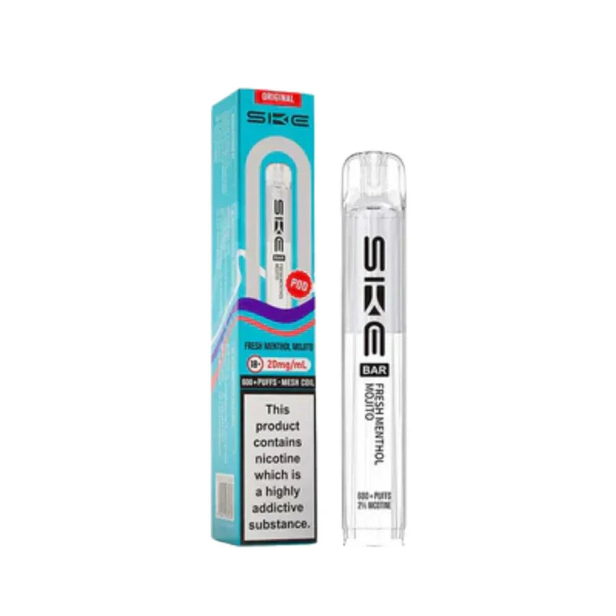 SKE Bar 600 Prefilled Pod box of 10 in Raspberry Menthol Mojito at UK Vaper Wholesale