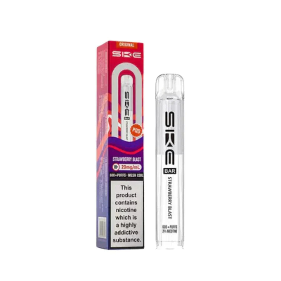 SKE Bar 600 Prefilled Pod box of 10 in Strawberry Blast at UK Vaper Wholesale