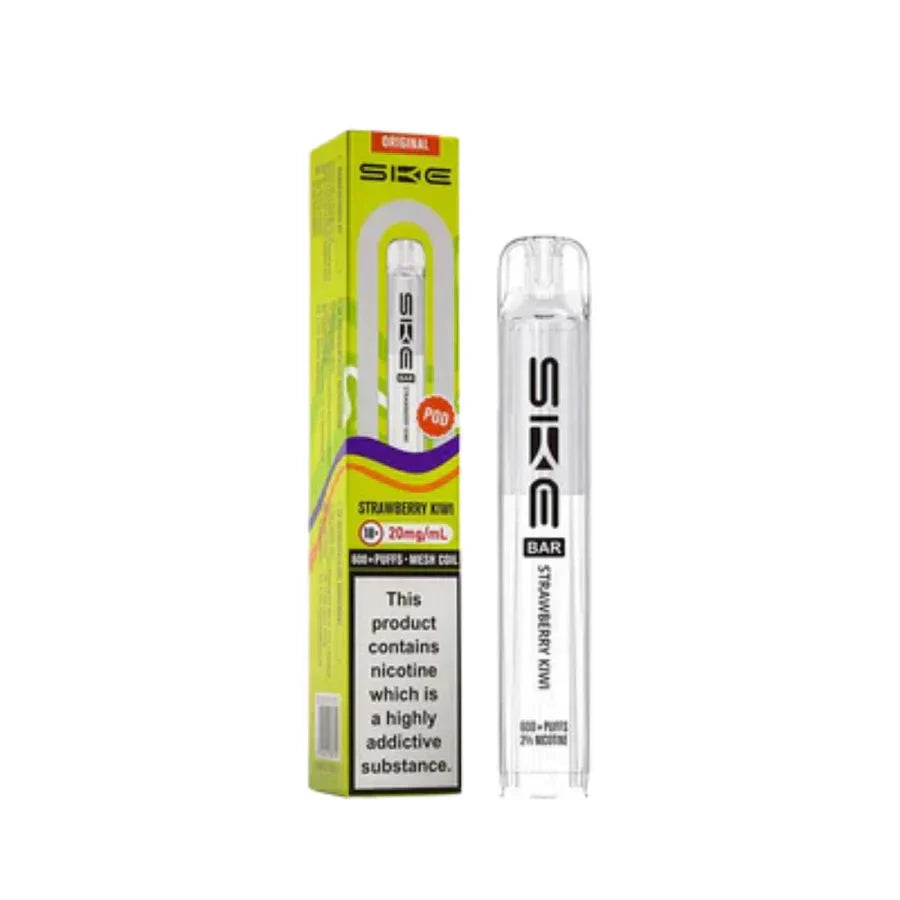 SKE Bar 600 Prefilled Pod box of 10 in Strawberry Kiwi at UK Vaper Wholesale