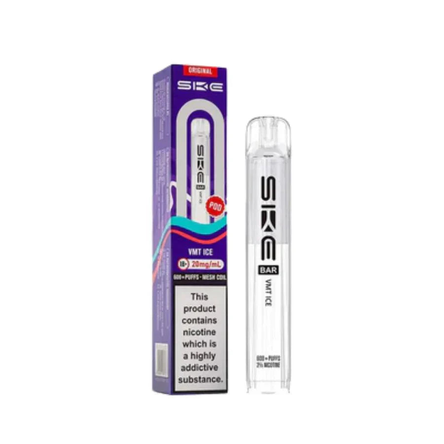 SKE Bar 600 Prefilled Pod box of 10 in VMT Ice at UK Vaper Wholesale